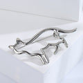 Minimal Outline Cat Brooch In Polished Gold And Silver Tones view 4