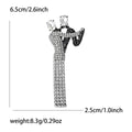 Rhinestone Dress Brooch With Bow And Long Chain Fringe view 5