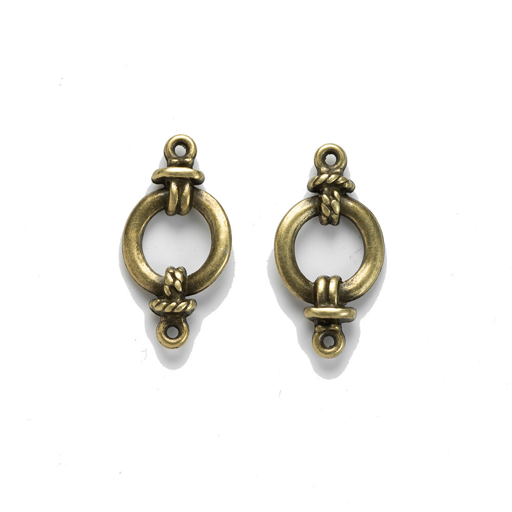 26x13mm Vintage Alloy Double Hole Bracelet Connector Charm