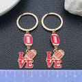Red or Brown Football and Love Letter Keychains with Metal Hardware view 2