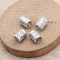 Engraved Swirl Large Hole Tube Spacer Beads in Two Finishes view 2