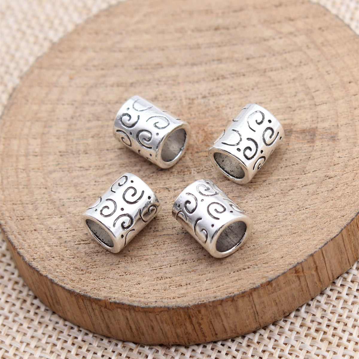 9.9x8.1x8.1mm 1.5g Multicolor Zinc Alloy Tube Large Hole Spacer Beads for DIY Bracelet Jewelry Making