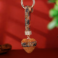 Leopard Band Crystal Heart Keychains with Straps and Plain Options view 3