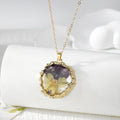 Round Birth-Flower Pressed Botanical Pendant Necklaces in Nineteen Designs view 6