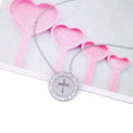 Gold And Silver Tone Cross Medallion Pendant Necklace view 4