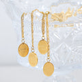 Gold Good Luck Oval Tag Pendant Mixed Chain Necklace view 2