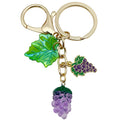 Purple Grape Cluster Keychain with Leaf and Mini Grape Charm view 5