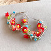 Red Floral Hoop