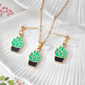 Enamel Fruit Plant Stud Earring Necklace Sets 7 Motifs view 7