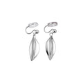Matte Leaf Drop Clip Earrings in Gold and Silver Tones view 5