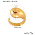 Teardrop Open Band Rings Gold And Steel Polished Metal view 6