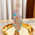 Full Crystal Peacock Keychains in Eight Color and Stone Combinations view 3