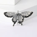 Silver Swallowtail Butterfly Brooch Enamel Wings Two Styles view 2