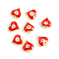 Double Sided Heart Evil Eye Charms in Eight Enamel Colors view 7