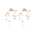 White Sequin Cascade Drop Earrings with Polished Metal Details view 5