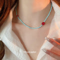 Pearl Long Tassel or Blue Pink Seed Bead Necklace Styles view 3