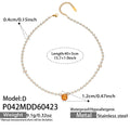 Pearl Bead Teardrop Stone Pendant Necklaces Five Color Styles view 8