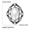 Oval Pearl Look Frame Brooch Decorative Lapel Pin For Jackets And Scarves view 6