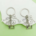 Sewing Tool Charm Keychain With Scissors, Tape Measure And Machine view 3