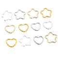 Twisted Heart and Star Jump Rings in Gold and Silver Tones view 5