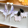 Iridescent Butterfly Drop Earrings in Two Styles Statement Jewelry view 2