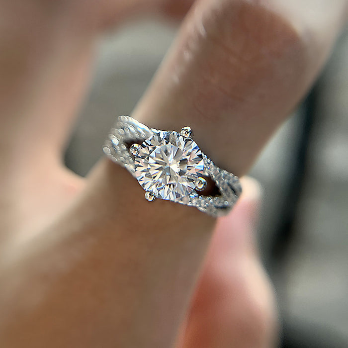 Silver Tone Crown Cluster Statement Ring With Clear Stones