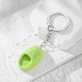 Mini Fuzzy Slipper Keychains Silver Ring Seven Bright Colors view 8