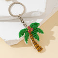 Beaded Coconut Palm Tree Keychain With Rhinestone Cluster view 2
