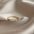 Gold-Tone Open Adjustable Heart And Twisted Pearl Rings view 4