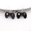 Silver Tone Colorful Game Controller Resin Hook Earrings view 10
