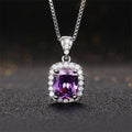 Cushion Halo Pendant Necklace In Four Center Stone Colors view 1