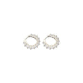 Crystal Huggie Hoop Earrings in White Purple or Pink view 5