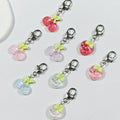 Transparent Cherry and Strawberry Heart-Clasp Charms in Eight Fruit Colors view 1