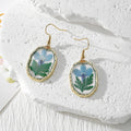 Irregular Gold Frame Dried Flower Resin Earrings 4 Styles view 5