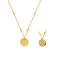 Gold Double Happiness Fu Coin Necklace Zircon Edge Pendant Chain view 5