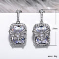 Butterfly Clear Rectangular Stone Drop Earrings With Clear Stone Accents view 5