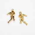 Running Football Player Charm Metal Jewelry Making Component In 3 Finishes view 3