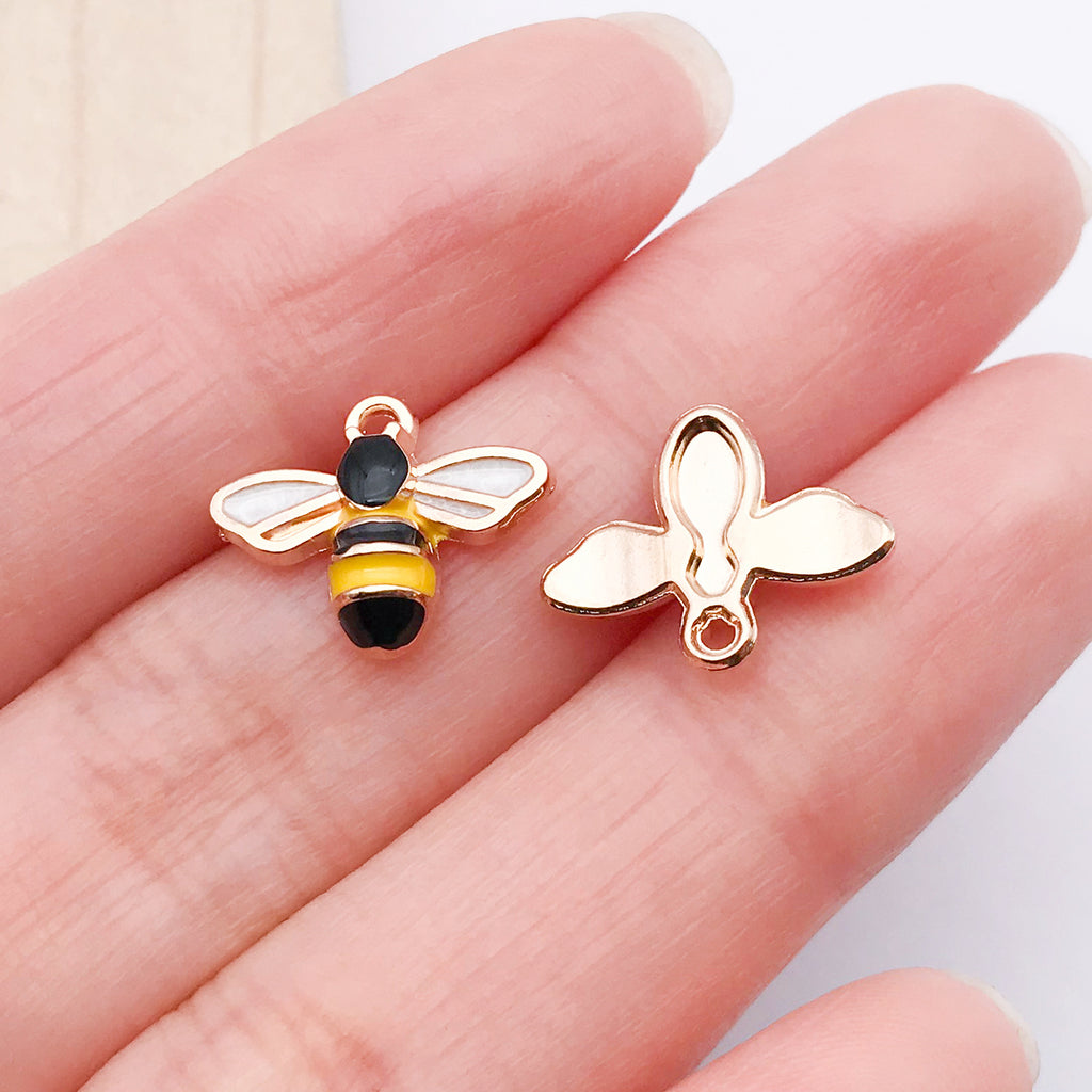 Zinc Alloy Enamel Bee Charm Pendant for Necklace Bracelet and Keychain Making
