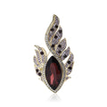 Feather Eye Crystal Brooch With Marquise Center Stone view 5