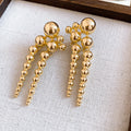 Graduated Metal Ball Fringe Statement Stud Earrings view 6
