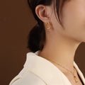 Geometric Open Square Pendant Necklace Gold Or Steel view 4