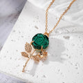 Gold Tone Crystal Rose and Cicada Pendant Necklaces in Five Designs view 3