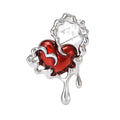 Melting Red Heart Enamel Brooch in Gold or Silver Tone view 5