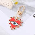 Gold Tone Pearl Crystal and Enamel Heart Clip Keychains view 10
