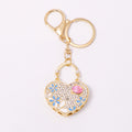 Heart Handbag Rhinestone Keychain Gold Clasp Three Colors view 5