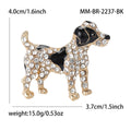 Crystal Dog Brooch In Four Black Yellow And Blue Designs view 6