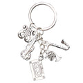 Silver Tone Saxophone Cassette and Microphone Keychain view 5