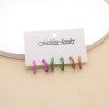 Pastel C Shape Mini Hoop Earring Three Pair Sets in Four Colorways view 5