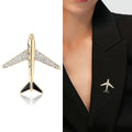 Crystal Airplane Brooch Love You Forever Gold Silver view 2