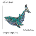 Curved Crystal Whale Brooch in Bronze or Turquoise Blue view 5